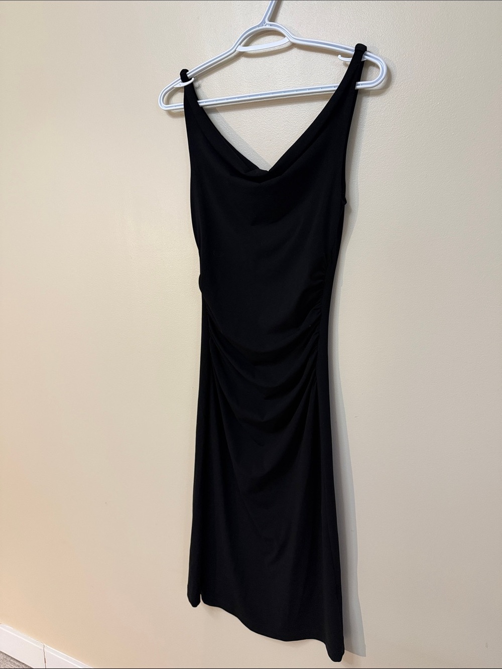 le chateau Black Cowl Neck Midi Dress